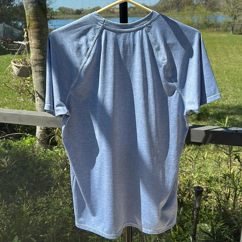 NIKE‎ Swim Men's Short Sleeve Hydroguard Rash Guard Shirt light Blue Sz Med nwot